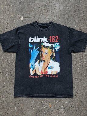Blink-182 Enema of the State Vintage Graphic T-Shirt Pop Punk Band Tee Retro
